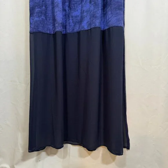 EXPRESS Royal Blue Tiedye Size Medium Strapless Dress Tube Top Sheer Bottom - Picture 10 of 14